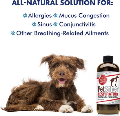 Show full view: PetSilver All Natural Cat & Dog Respiratory Solution & Immune Support, 16-fl oz bottle slide 9 of 10