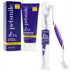 Petsmile Professional Natural London Broil Flavor Toothpaste, 2.5-oz tube + Dog & Cat Toothbrush
