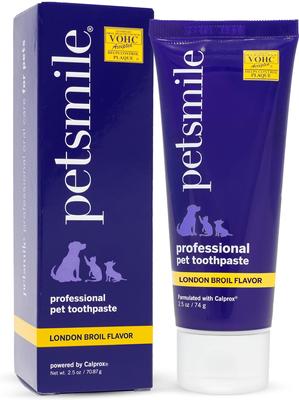 Show full view: Petsmile Professional Natural London Broil Flavor Toothpaste, 2.5-oz tube + Dog & Cat Toothbrush slide 2 of 9