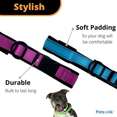 Show full view: Petsonik Standard LED Dog Collar Blue Medium slide 7 of 11
