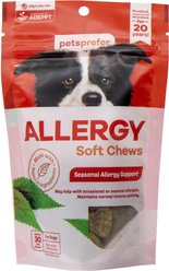 PetsPrefer Allergy Relief Pork Flavor Soft Chew Dog Supplement, 30 count