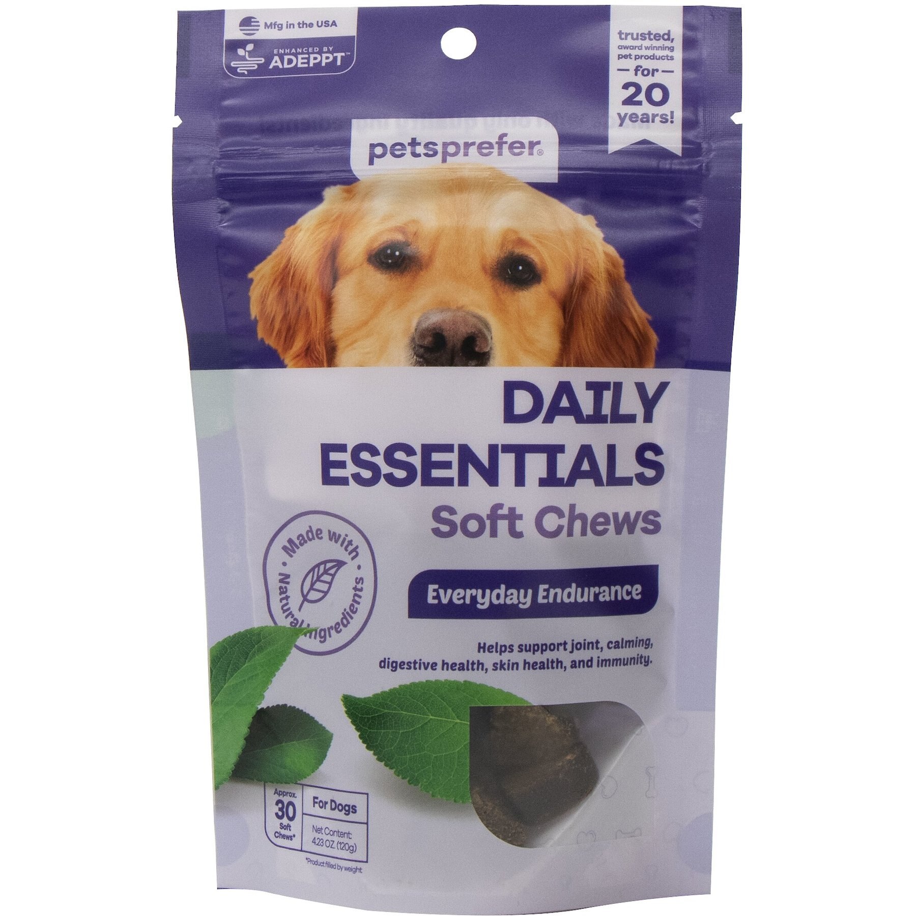 PetsPrefer Daily Essentials Pork Flavor Soft Chew Dog Supplement, 30 count