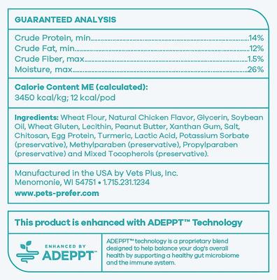 Show full view: PetsPrefer Pro Pill Pods Small Peanut Butter Chicken Flavor Soft Chew Dog Treats, 30 count slide 3 of 4