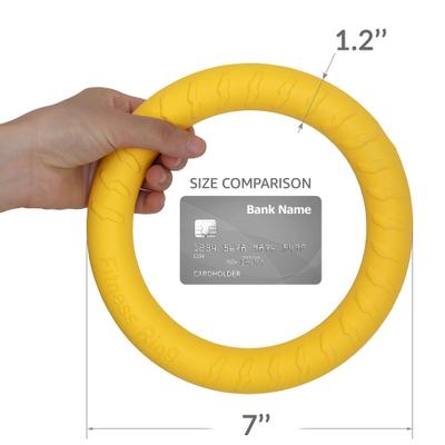 Show full view: PetSpy Fitness Ring Dog Toy, Green, Yellow, Small, 2 count slide 2 of 8