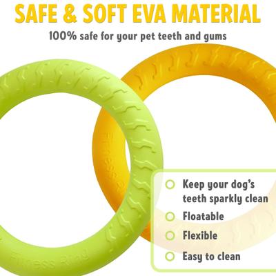 Show full view: PetSpy Fitness Ring Dog Toy, Green, Yellow, Small, 2 count slide 3 of 8