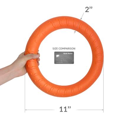 Show full view: PetSpy Fitness Ring Dog Toy, Orange, Green, Large, 2 count slide 3 of 9