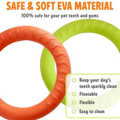 Show full view: PetSpy Fitness Ring Dog Toy, Orange, Green, Large, 2 count slide 4 of 9