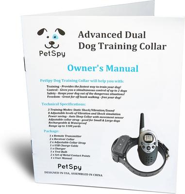 Show full view: PetSpy M86 3300-ft Advanced Remote Dog Training Collar, 2 collars slide 9 of 12