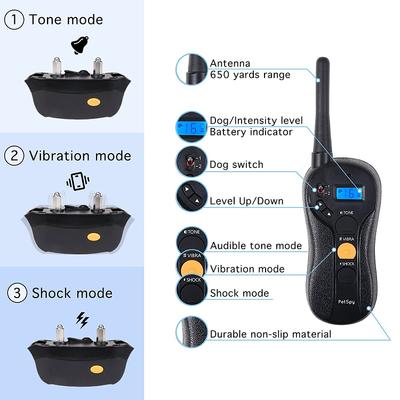 Show full view: PetSpy P620 Waterproof Remote Dog Training Collar, 1 collar slide 3 of 12