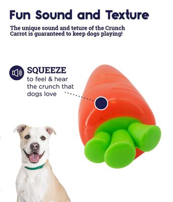 Show full view: Petstages Crunch Veggie Carrot Tough Dog Chew Toy slide 3 of 8