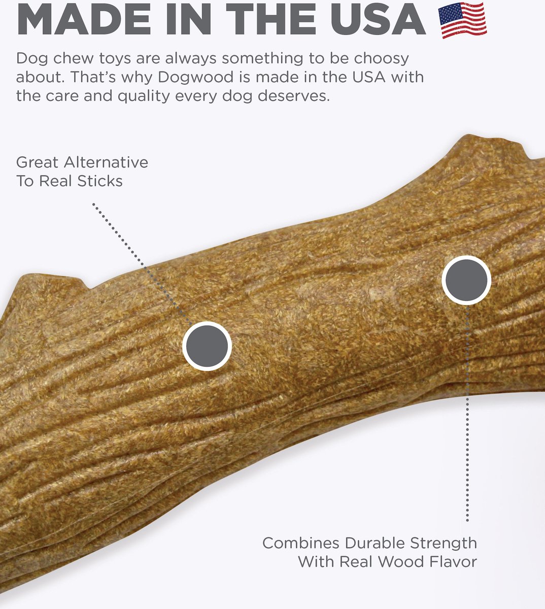 Natural Pet Coffee Wood Tough Dog Chew Toy, Brown