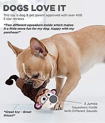 Petstages Monkey Stuffing-Free Squeaky Dog Plush Toy slide 2 of 7