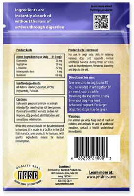 Show full view: PetStrips Travel & Calming Aid Dog Strips, 12 count slide 3 of 3