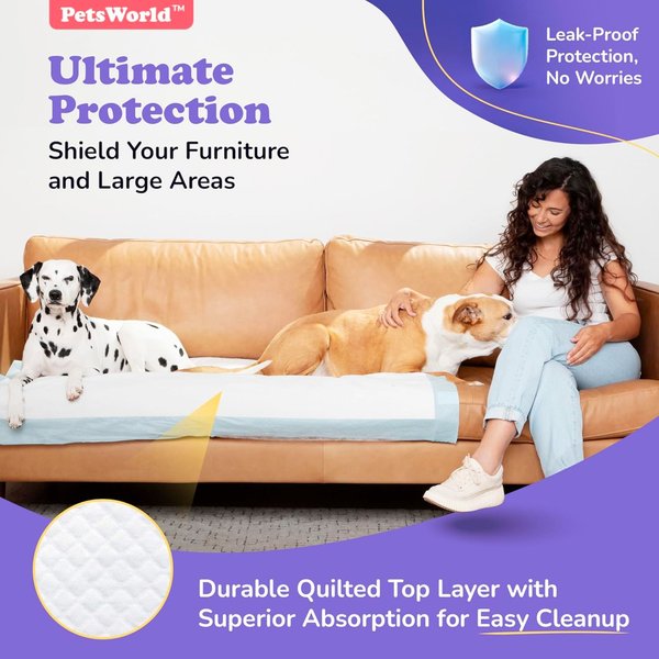 PetsWorld 3X-Large Dog Training & Potty Pads, 37 x 54-in, Unscented, 50 count