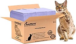 PetsWorld Fresh Scented Cat Litter Pads for Litter Box Systems, 100 count