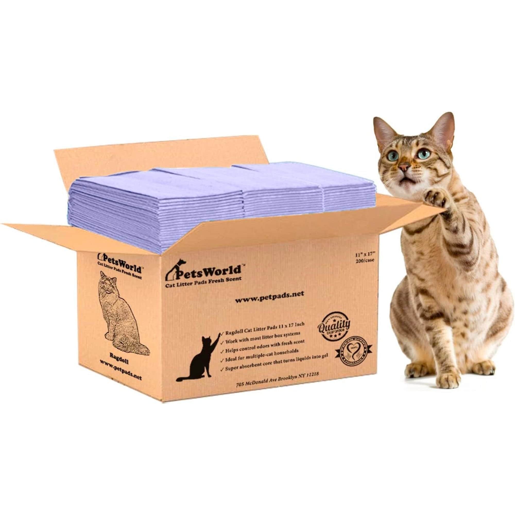 Petsworld Fresh Scented Cat Litter Pads For Litter Box Systems, 200 Count