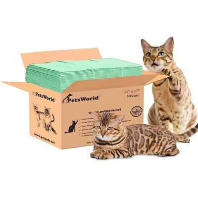 PetsWorld PetsWorld Litter Box Systems Fresh Scented Multi-Cat Absorbent Litter Box Pads, 50 count