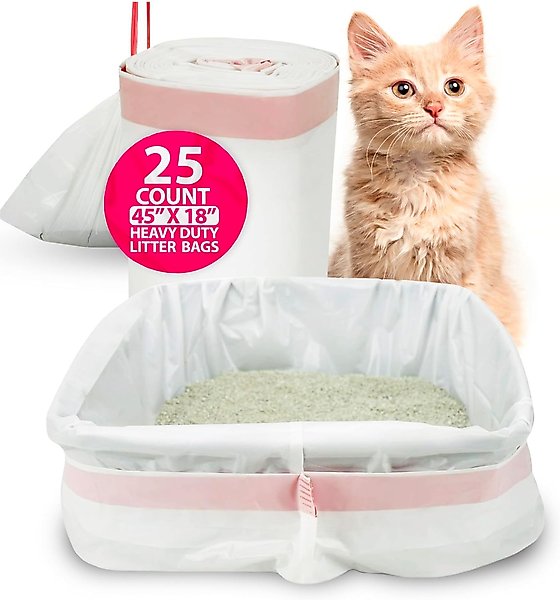 PETSWORLD Cat Litter Box Liners, Jumbo: 45 x 18-in, 25 count