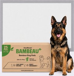 PetsWorld Eco-Friendly Bamboo Training Unscented Dog Potty Pads, Gray, XXX-Large: 37 x 54, 9-lb box, 25 count