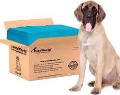 PetsWorld Massive Dog Training & Potty Pads, 28 x 44-in, Unscented, 100 count