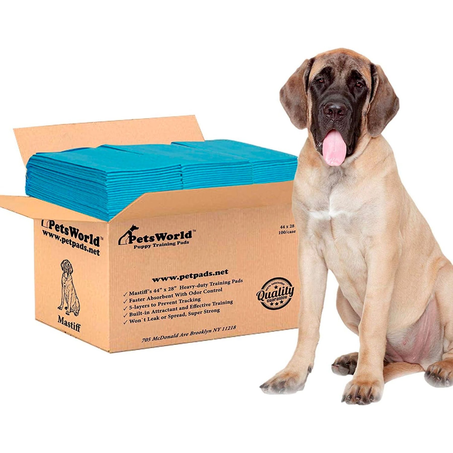 PetsWorld Massive Dog Training & Potty Pads, 28 x 44-in, Unscented, 100 count