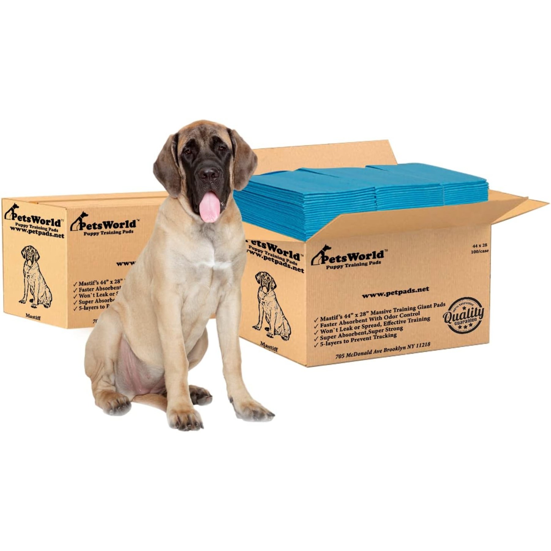 PetsWorld Massive Dog Training & Potty Pads, 28 x 44-in, Unscented, 200 count