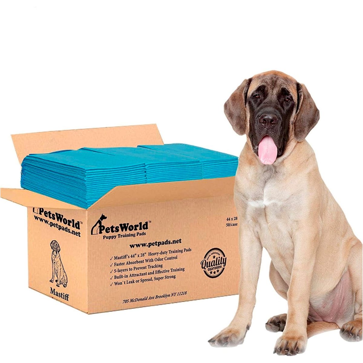 PetsWorld Massive Dog Training & Potty Pads, 28 x 44-in, Unscented, 50 count