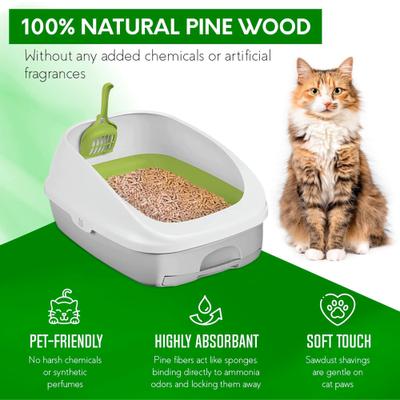 Show full view: PetsWorld Odor Control Unscented Non-clumping Natural Pine Cat Litter, 22-lb box slide 4 of 6