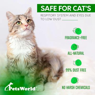 Show full view: PetsWorld Odor Control Unscented Non-clumping Natural Pine Cat Litter, 22-lb box slide 3 of 6