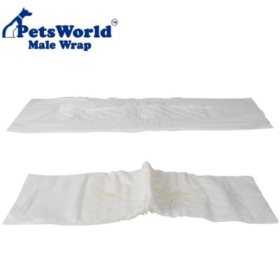 Show full view: PetsWorld Super Absorbent Comfort Fit Disposable Male Dog Wraps, 100 count, Large: 21 to 30-in slide 2 of 6