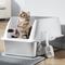 Show in main carousel: Petterm Stainless Steel Cat Litter Box with Scoop & Mat, White, X-Large slide 1 of 9