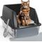 Show in main carousel: Petterm Stainless Steel Cat Litter Box with Scoop & Mat, Black, X-Large slide 1 of 6