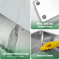 Petterm Stainless Steel Cat Litter Box with Scoop & Mat, Black, X-Large slide 2 of 6