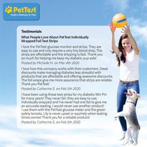PetTest Blood Glucose Test Strips for Dogs & Cats, 50 strips