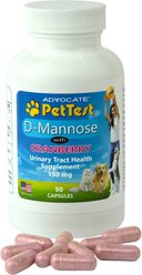 PetTest D-Mannose Urinary Tract Health Cranberry Dog & Cat Supplement, 90 count