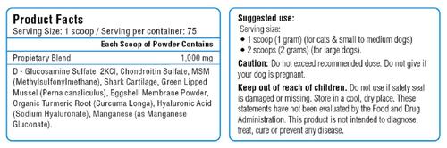 Show full view: PetTest Joint Support Powder Supplement for Dogs & Cats, 2.6-oz tub slide 3 of 3