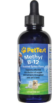 b12 injectable methylcobalamin for dogs PETTEST Methyl B-12 Roasted Turkey Flavor Cat & Dog Oral Treatment Supplements, 4-fl oz bottle Pet factor