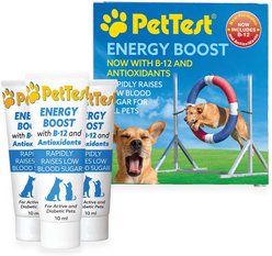 PetTest New Energy Boost Diabetic with B12 & Antioxidants Glucose Control Solution for Dogs & Cats, 10-ml tube, 3 count