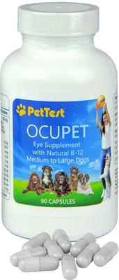 Show full view: PetTest OcuPet Eye Support Natural B-12 Medium to Large Breed Supplement for Dogs & Cats, 90 count slide 1 of 4
