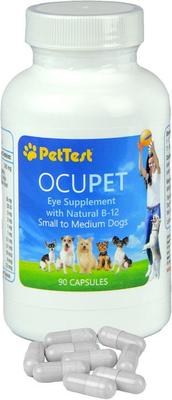 Show full view: PetTest OcuPet Eye Support Natural B-12 Small to Medium Breed Supplement for Dogs & Cats, 90 count slide 1 of 4