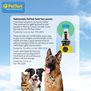 PetTest Twist Top Lancets, 50 count