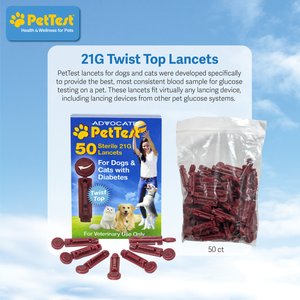 PetTest Twist Top Lancets, 50 count