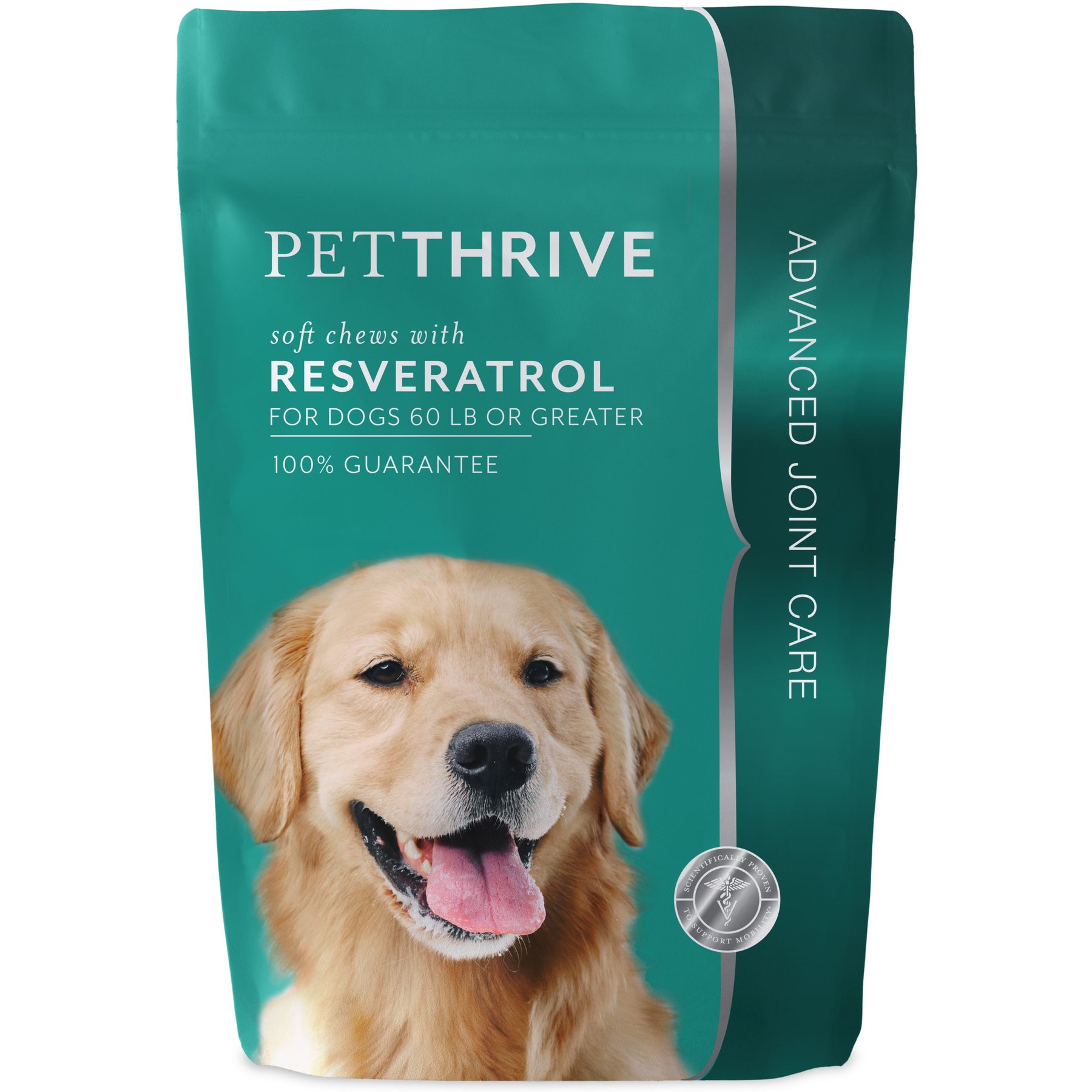 Petthrive Soft Chews with Resveratrol for Dogs 60-lb or Greater, 18-oz bag