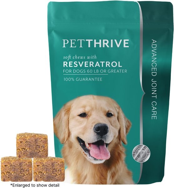 Petthrive Soft Chews with Resveratrol for Dogs 60-lb or Greater, 18-oz bag