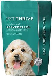 Petthrive Soft Chews with Resveratrol for Dogs Under 60-lb, 12-oz bag