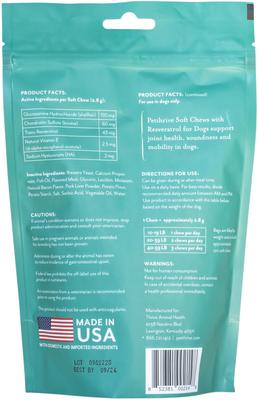 Show full view: Petthrive Soft Chews with Resveratrol for Dogs Under 60-lb, 12-oz bag slide 3 of 6