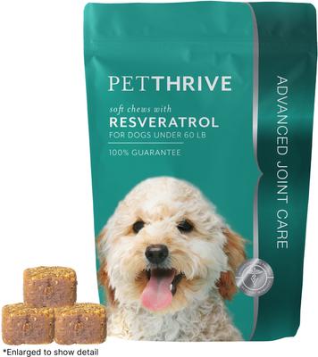 Show full view: Petthrive Soft Chews with Resveratrol for Dogs Under 60-lb, 12-oz bag slide 4 of 6
