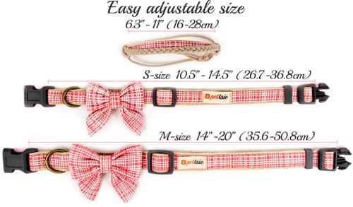 Show full view: Pettsie Cotton Bow Tie Standard Dog Collar, Pink, Small slide 6 of 10