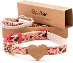 Pettsie Heart Dog Collar, Red, Medium