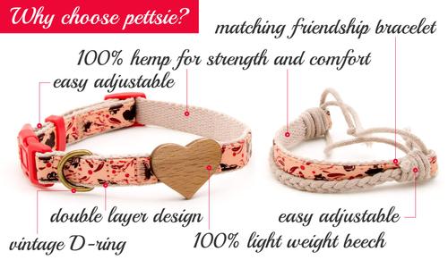 Show full view: Pettsie Heart Dog Collar, Red, Medium slide 3 of 7